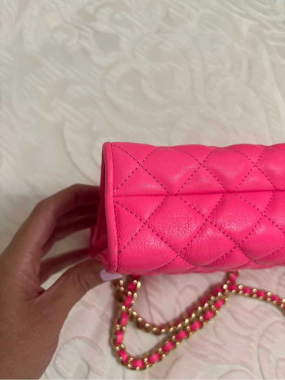 EUC Rebecca Minkoff Limited Edition Quilted Affair Bag in Neon Pink (Large Size) - Picture 11 of 14